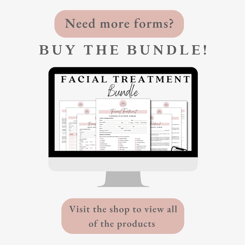 Facial Consultation Form, Facial Intake Form, Skincare Forms, Spa Forms, Esthetician Forms, Esthetician Intake Form, Esthetics Business image 5
