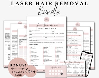 Laser Consultation, Laser Hair Reduction, Fitzpatrick Scale, Laser Hair Removal, Spa Form, Laser Intake Form, Laser Consent, Laser Aftercare