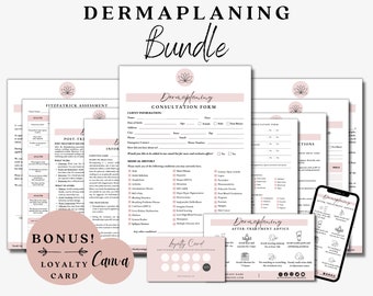 Dermaplaning Forms, Facial Consultation, Skincare Consent, Skincare Form, Dermaplaning Consent, Esthetician Forms, Spa Form, Aftercare Cards