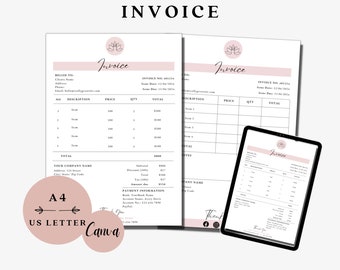 Editable Invoice Document, Service Invoice, Billing Form, Custom Invoice, Minimalist Invoice, Small Business Invoice, Invoice Template