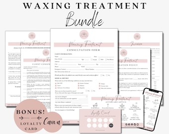 Waxing Consent Form, Skincare Form, Waxing Treatment, Day Spa Forms, Waxing Templates, Consultation forms, Client Intake, Esthetics Forms
