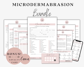 Microdermabrasion, Skincare Forms, Facial Consultation, Facial Consent Form, Facial Aftercare, Med Spa Forms, Client Intake Forms, Esthetics