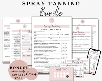 Spray Tan Consent Form, Tanning Consent, Tanning Salon Forms, Editable Spray Tan, Spray Tan Aftercare Cards, Esthetician Consent, Spa Forms