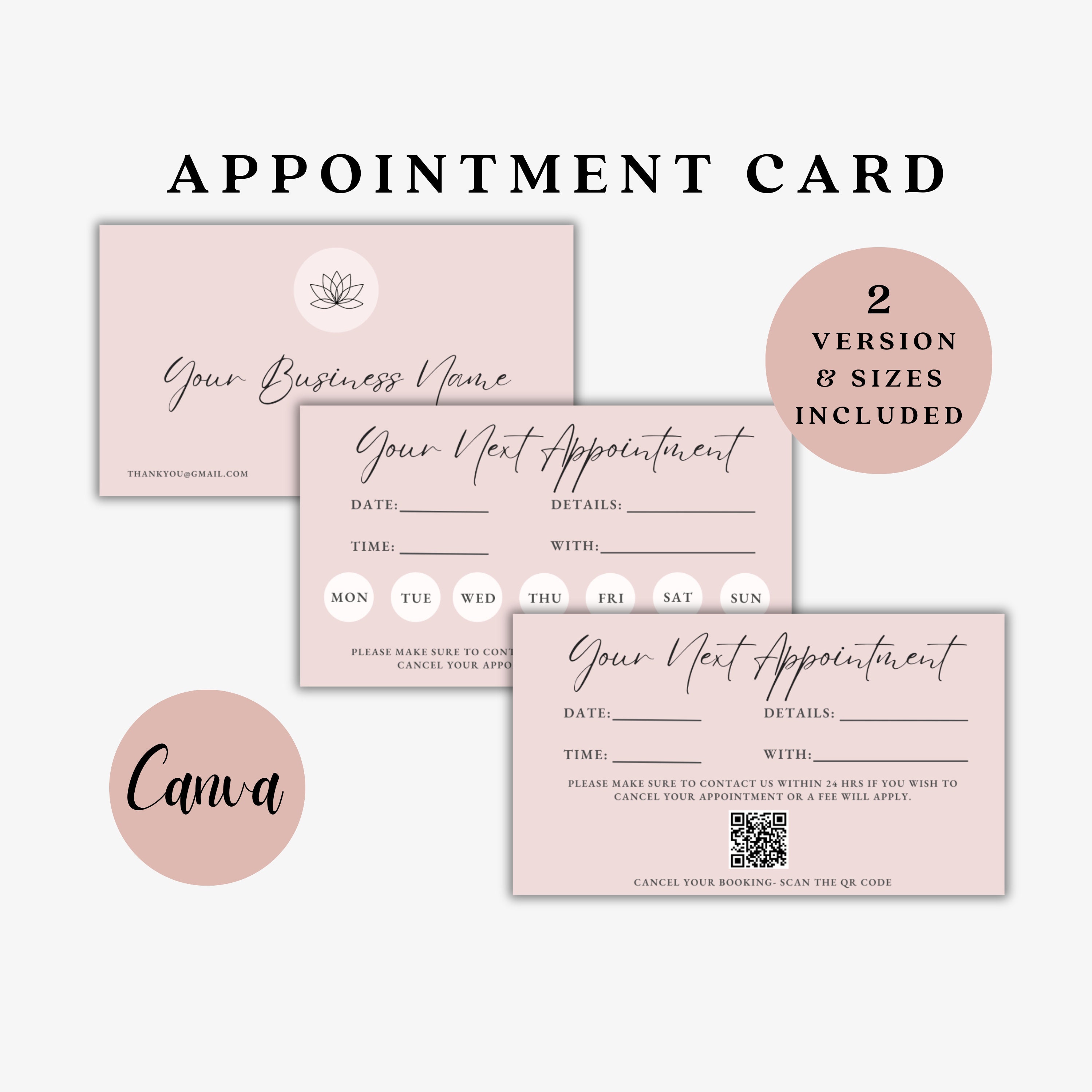 Business Reminder Appointment Cards - Etsy, image size:3000x3000