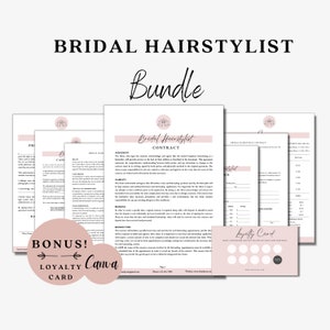 Bridal Hairstylist, Bridal Hair Contract, Wedding Hairstylist, Hairstylist Contract, Hairdressing Form, Service Contract, Waiver Form, Canva