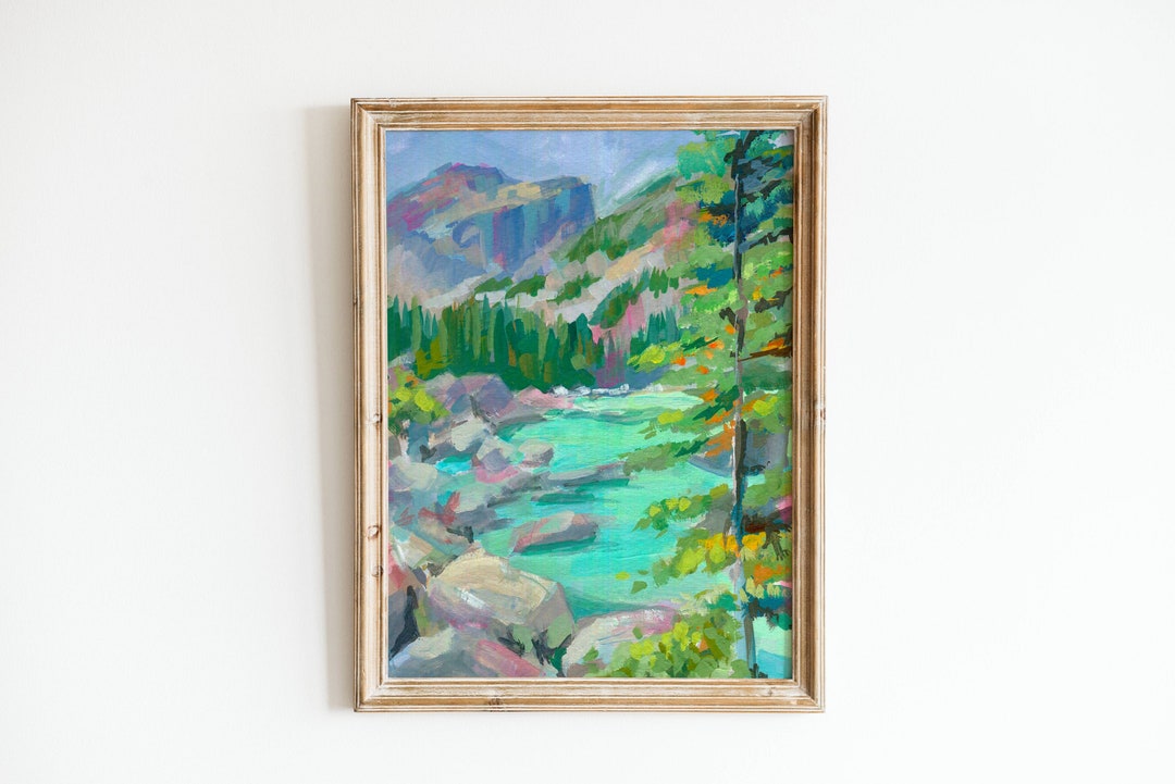 Lake Haiyaha Giclee Art Print, Mountain Wall Decor - Etsy
