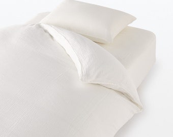 Parure de lit en mousseline pour tout-petits, gaze 4 épaisseurs, 100 % coton. Couette ; 100 x 135 cm (39 x 53 po.) et taie d'oreiller ; 40 x 60 cm (16 x 24 po.)