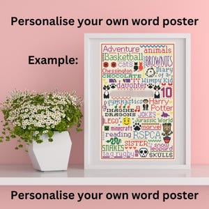 Personalised Word Poster Cross Stitch Pattern PDF