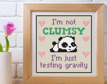 Clumsy Panda Cross Stitch Pattern PDF