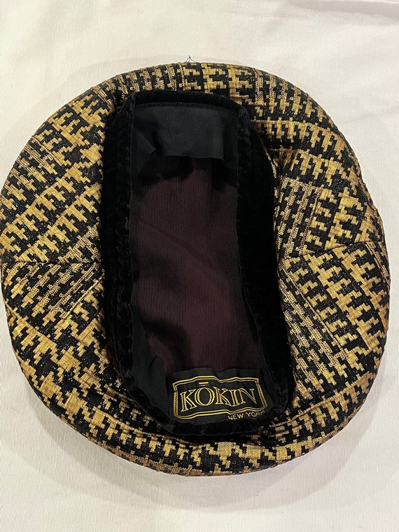 KOKIN hat houndstooth pattern, 1980 original, New… - image 3