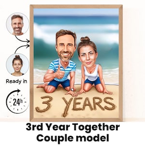 3rd Year Anniversary / Our Third Year Together / Gifts for Him / Gifts for Her / Wedding Gifts / Anniversary Card / Wedding Anniversary