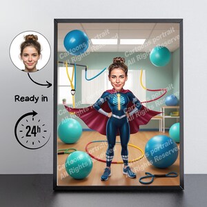 Physiotherapist Gift – Custom Caricature Portrait From Your Photo / medical caricature