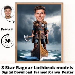 Retrato personalizado de homem viking a partir de foto I Retratos de arte de IA personalizados I Retrato de família personalizado I Retrato histórico I Download digital