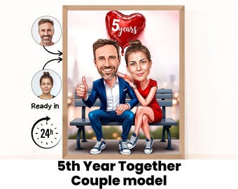 5 Year Anniversary, Our five Year Together, Gifts for Him, Gifts for Her, Wedding Gifts, Anniversary Card, Wedding Anniversary