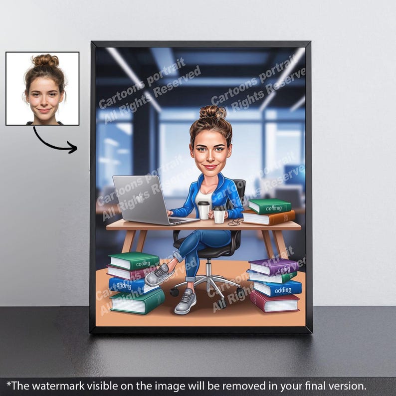 Software-Entwickler-Geschenk - Benutzerdefiniertes Karikaturporträt von Ihrem Foto / IT-Geschenk Bild 4