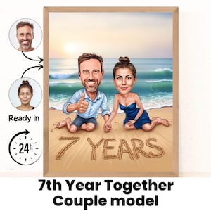 7.º aniversario / Nuestro séptimo año juntos / Regalos para él / Regalos para ella / Regalos de boda / Tarjeta de aniversario / Aniversario de boda
