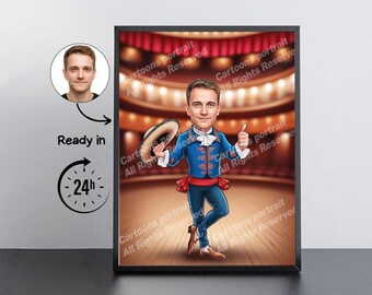 Regalo de Bailaora de Flamenco: Retrato Caricatura Personalizado a Partir de Tu Foto