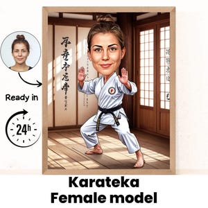 Karate Cartoon Porträt | Karate Geschenk | Benutzerdefinierte Karate Karikatur | Karate Karikatur vom Foto | Geschenk für Karate | Karate Porträt | Karate
