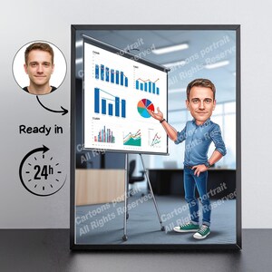 Cadeau pour data scientist : portrait caricaturé personnalisé à partir de votre photo / Data scientist