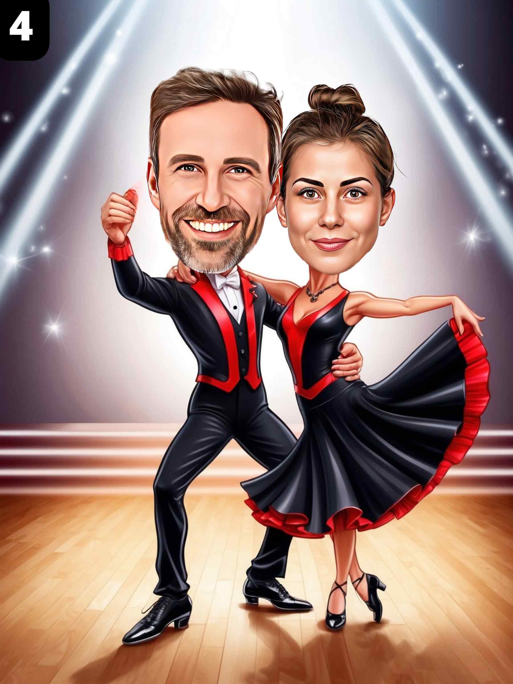 Custom Dancer Cartoon Portrait, Dancer Caricature, Gift for Dancer ...