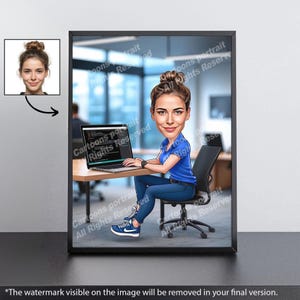 Regalo para desarrolladores de software: retrato personalizado a partir de tu foto / Regalo de TI imagen 4