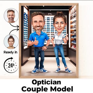 Retrato de caricatura de optometrista personalizado, optometrista divertido, caricatura de optometrista, regalo para hombres, caricatura de optometrista, caricatura de foto