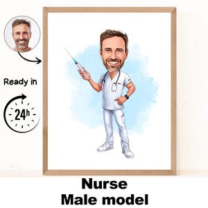 Personalisierte Krankenschwester Cartoon Portrait, benutzerdefinierte Krankenschwester Karikatur Zeichnung vom Foto, lustige Krankenschwester Karikatur, Geschenk für Krankenschwester