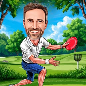 a caricature of a man playing ping pong