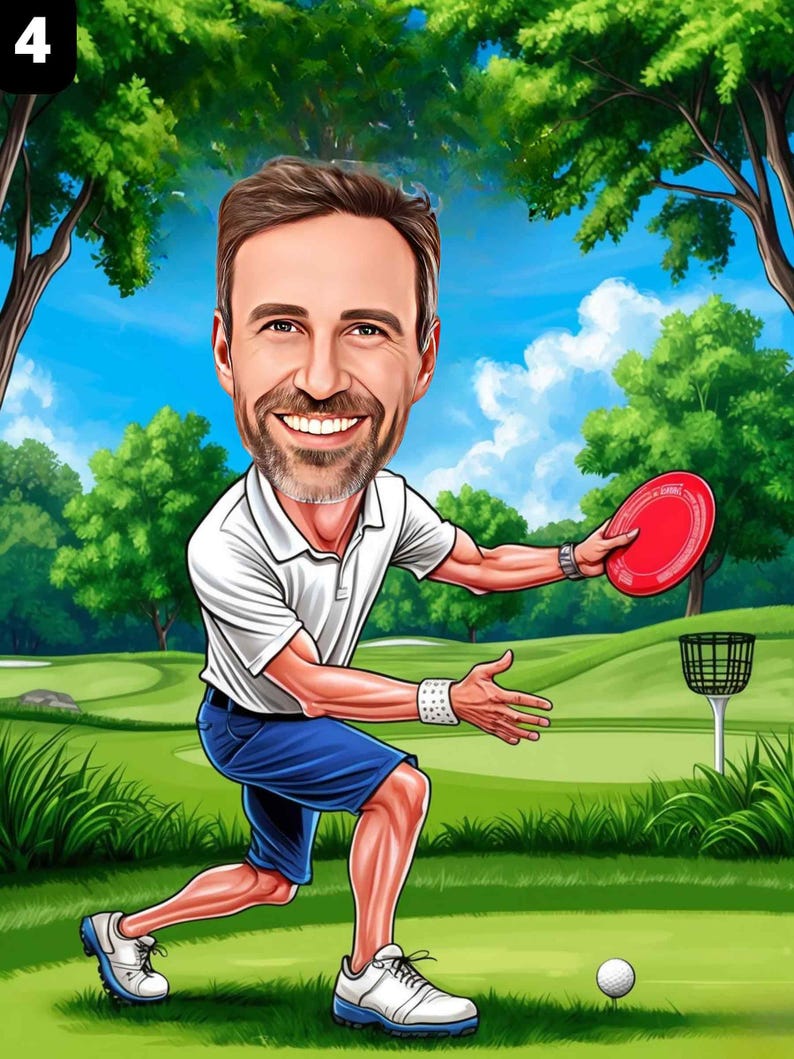 a caricature of a man playing ping pong