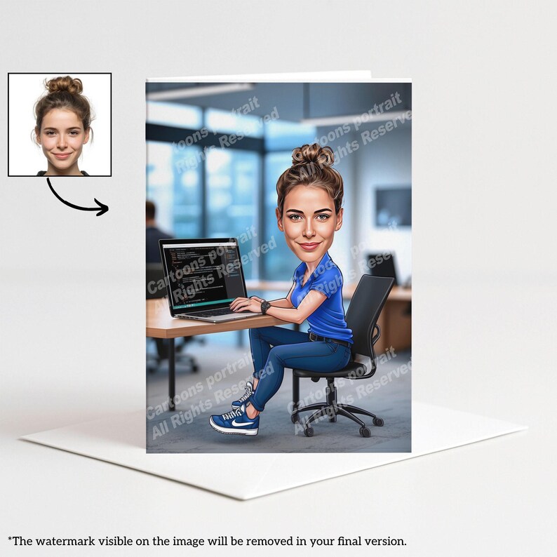 Regalo para desarrolladores de software: retrato personalizado a partir de tu foto / Regalo de TI imagen 5