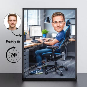 IT Specialist Gift – Custom Caricature Portrait From Your Photo / IT specialist