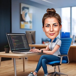 Developer cartoon Portrait | Developer software Gift | Custom Developer Caricature from Photo | Gift for Coder | Developer Cartoon image 5