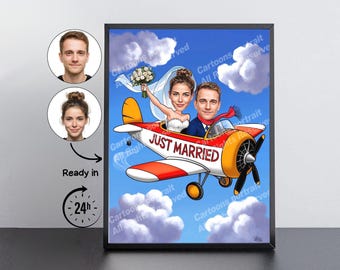 Wedding Gift – Custom Bride & Groom Caricature from Your Photo Portrait