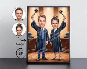 Judge Gift – Custom Caricature Portrait From Your Photo / Judge