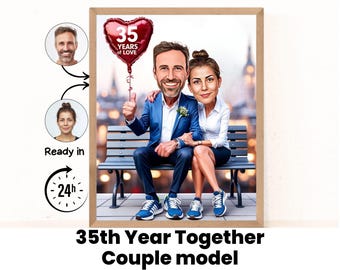 35º Aniversario / Nuestros 35 años juntos / Regalos de boda / Tarjeta de aniversario / Aniversario de boda / Aniversario de noviazgo