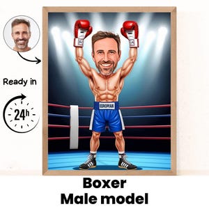 Retrato de boxeo personalizado, regalo de boxeo, lienzo de boxeo, pósteres de boxeo, regalos de boxeo personalizados para hombres y mujeres, regalo de entrenador de boxeo, regalo de MMA