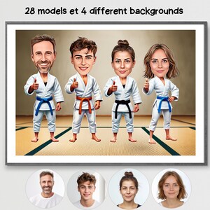 Judo Geschenk - Benutzerdefinierte Karikatur Porträt von Ihrem Foto / Judo Praktizierender, Judo fan, Judo Familie, Judoka, Geschenk für Judoka