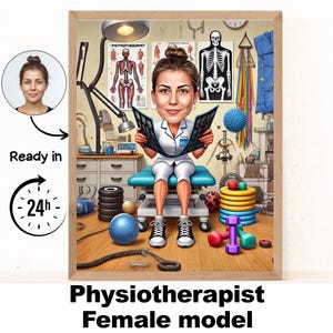 Physiotherapeut Geschenk - Benutzerdefinierte Karikatur vom Foto, Physiotherapie Geschenk, Physiotherapie, Kinesiologie Geschenk, Kine