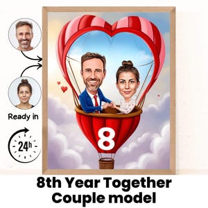 8º aniversario, Nuestro año juntos, Regalos para él, Regalos para ella, Regalos de boda, Tarjeta de aniversario, Aniversario de bodas