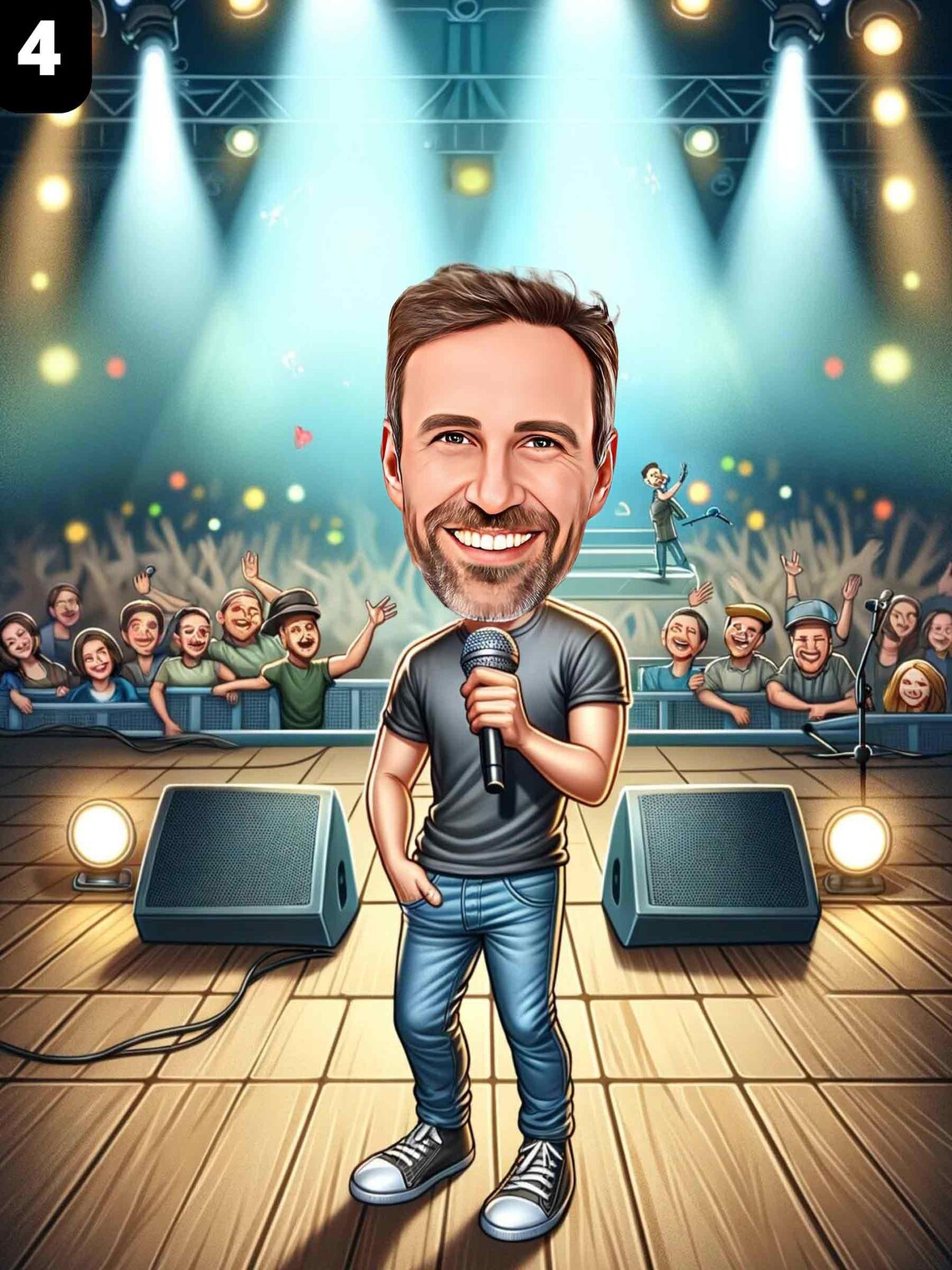 Singer Cartoon Fun Custom Singer Cartoon Portrait, Singer Caricature, Gift for Singer ...