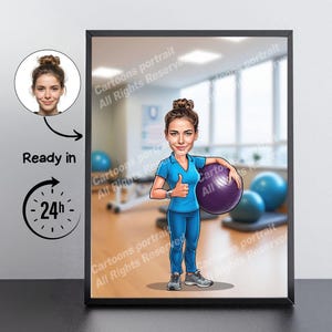 Physiotherapist Gift – Custom Caricature Portrait From Your Photo / medical caricature