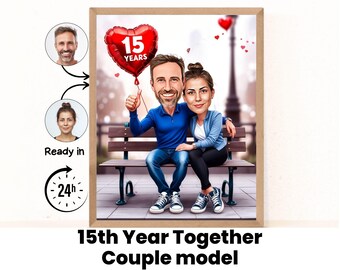 15º Aniversario / Nuestro decimoquinto año juntos / Regalos para él / Regalos para ella / Regalos de boda / Tarjeta de aniversario / Aniversario de boda