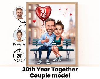 30º Aniversario / Nuestros 30 años juntos / Regalos de boda / Tarjeta de aniversario / Aniversario de boda / Aniversario de noviazgo