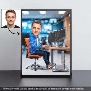 Software-Entwickler-Geschenk - Benutzerdefiniertes Karikaturporträt von Ihrem Foto / IT-Geschenk Bild 4