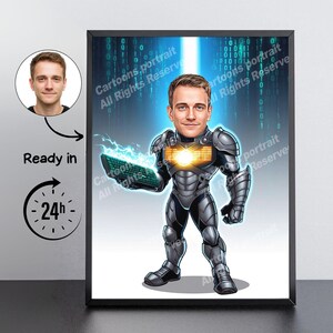Regalo para desarrolladores de software: retrato personalizado a partir de tu foto / Regalo de TI