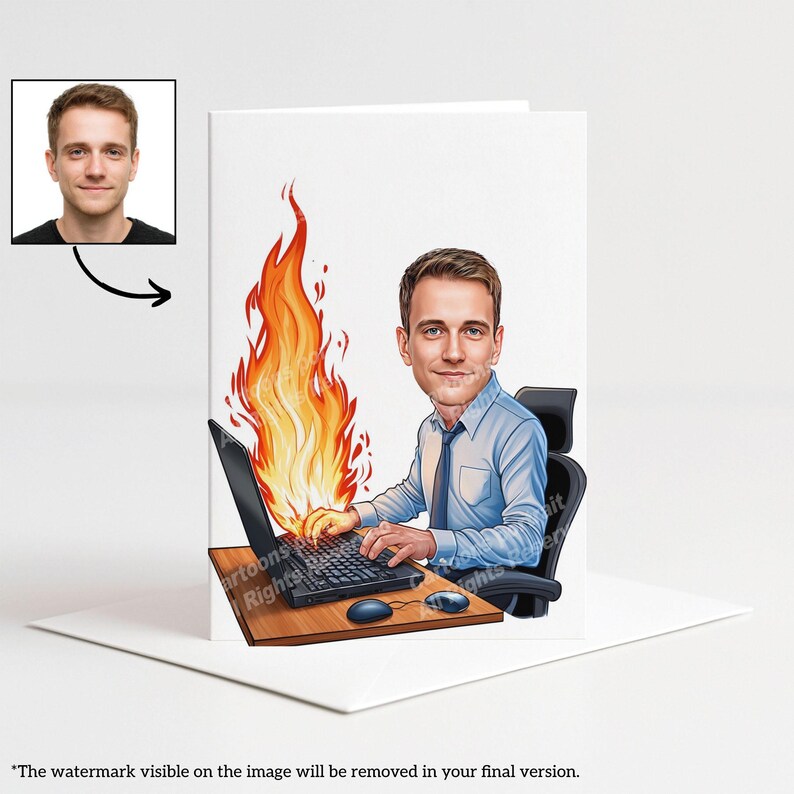 Cadeau softwareontwikkelaar: aangepast karikatuurportret van je foto/IT-cadeau afbeelding 5