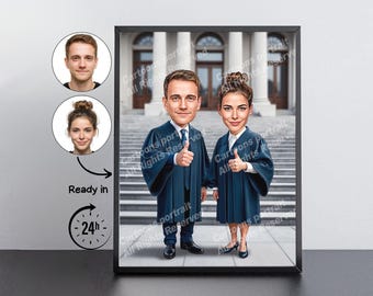 Lawyer Gift – Custom Caricature Portrait From Your Photo / Lawyer