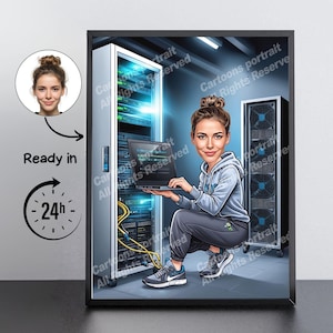 IT Specialist Gift – Custom Caricature Portrait From Your Photo / IT specialist