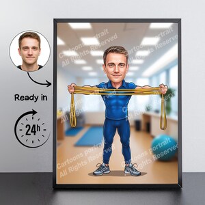 Physiotherapist Gift – Custom Caricature Portrait From Your Photo / medical caricature
