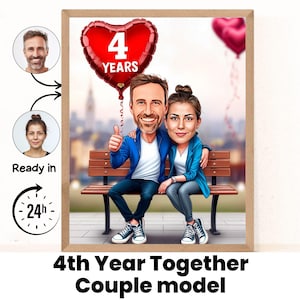 4º aniversario, 4º año juntos, regalos para él, regalos para ella, regalos de boda, tarjeta de aniversario, aniversario de boda